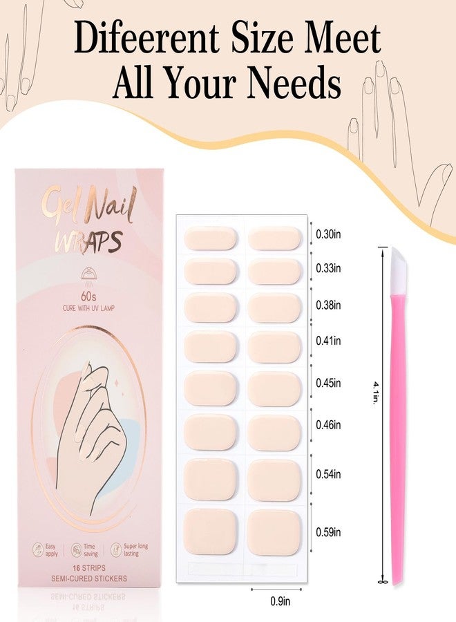 JERCLITY 2 Sheets 32pcs Semi Cured Gel Nail Strips, Gel Nail Wraps Needed LED Lamp to Cured, Ease to Use and Removal, Come with 2 Prep Pads,1 Nail File,1 Wooden Cuticle Stick(Milky+Marbling) - Image 2